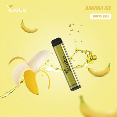 Yuoto XXL 2500 Puffs Μίας χρήσης Μπαταρία 1200mAh 7,0ml Ejuice Μπανάνα με γεύση πάγου για την Ινδία