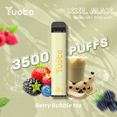 μούρο φούσκα τσαγιού γεύση Yuoto xxl Max 3500 Puffs Vape μιας χρήσης χονδρική i vape Mesh Coils Δερμάτινη επιφάνεια 9ml