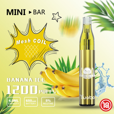 11 μικτός μίνι φραγμός Yuoto μίας χρήσης Vape 1200puff γεύσης φρούτων
