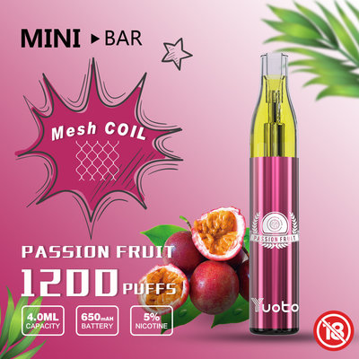 4ml υγρό 1200 σπείρα 16 Ε πλέγματος Vape ριπών γεύσεις με τη νικοτίνη 5%