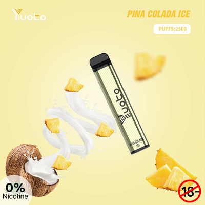 SS304 Yuoto XXL 2500 μίας χρήσης μπαταρία Vape 1650mAh ριπών για χαλαρώνει το φραγμό ριπών
