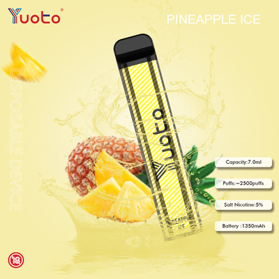 Yuoto 23 γεύσεις 7.0ML 2500 μίας χρήσης νικοτίνη μπαταριών 5% Vape 1200MAh ριπών