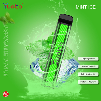 Yuoto 23 γεύσεις 7.0ML 2500 μίας χρήσης νικοτίνη μπαταριών 5% Vape 1200MAh ριπών