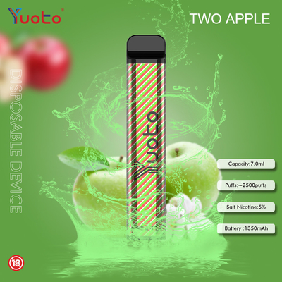 Yuoto 23 γεύσεις 7.0ML 2500 μίας χρήσης νικοτίνη μπαταριών 5% Vape 1200MAh ριπών