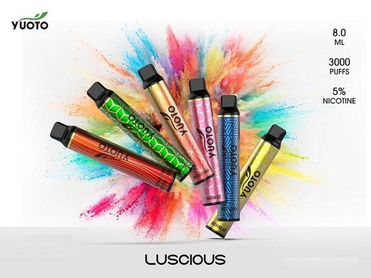 Luscious 3000puffs Yuoto Vape μιας χρήσης , Mod Tank 8ml 5% Nic Salt E τσιγάρο
