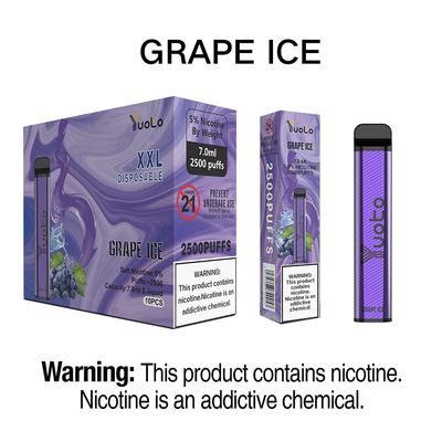 Οι νέες γεύσεις Yuoto 2500 ξεφυσούν vape, cOem μίας χρήσης Vape νικοτίνης 5% χαμηλός πολύ
