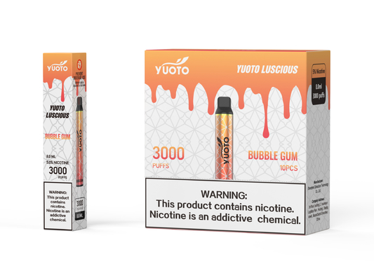 ηλεκτρονικό τσιγάρο μιας χρήσης Yuoto Luscious 3000 puff vape στυλό 5% Νικοτίνη 8 ml υγρό