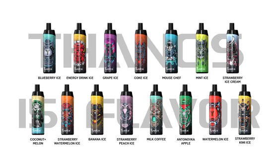 5000 υγρή 650mAh πλέγματος Vape Yuoto Θάνος ριπών μίας χρήσης μπαταρία 20 σπειρών 14ml Ε καυτές γεύσεις