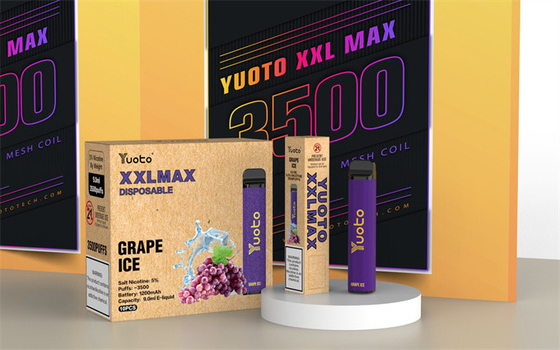 γεύση σταφυλιού Yuoto xxl Max 3500 Puffs Μίας χρήσης Vape ηλεκτρονικό τσιγάρο Mesh Coils Δερμάτινη επιφάνεια 9ml