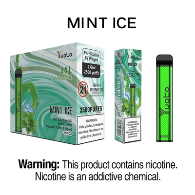 Yuoto Μίας χρήσης Vape 2500 Puffs XXL Mint Ice 5% Nicotine 1200mAh Μπαταρία Χονδρική Κίνα