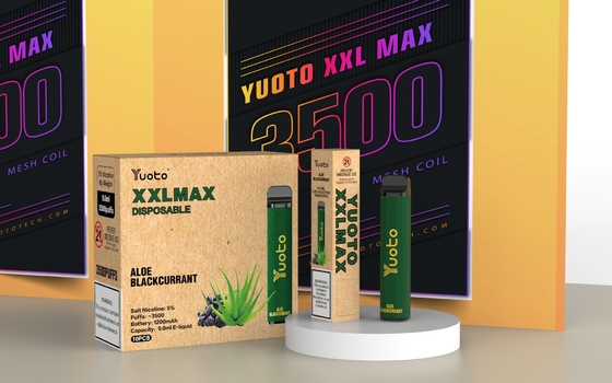 άρωμα μήλου Yuoto xxl Max 3500 Puffs Μίας χρήσης Vape e cigarette Mesh Coils Δερμάτινη επιφάνεια 9ml