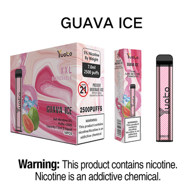Best Electronic Cigarette 2022 Yuoto XXL 2500 Puffs Guava Ice Μη επαναφορτιζόμενη μπαταρία 1200 mAh