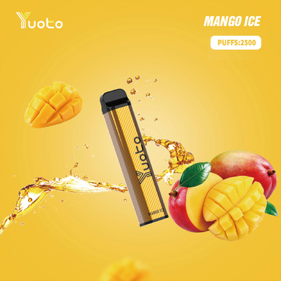 Yuoto xxl 2500 Puffs Μίας χρήσης Vape Pod Mango ice Flavor 7ml Ejuice 1200mAh Μπαταρία από το China Factory