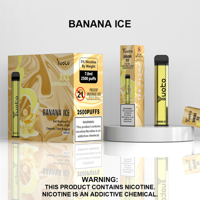 Μίας χρήσης Vape Pod 2500 Puffs Banana Flavor Yuoto XXL 7.0ml Ejuice 1200mAh Battery Bulking China Factory