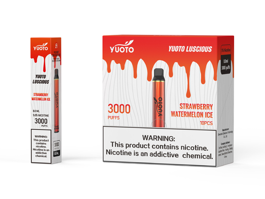 Yuoto Μίας χρήσης Vape Pod Luscious Γρήγορη αποστολή χύμα 3000 ρουφηξιές 5 νικοτίνη 8ml χυμός