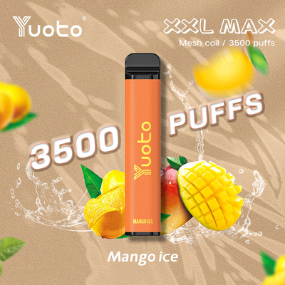 3500 ΑΝΏΤΑΤΗ ΝΈΑ Yuoto μίας χρήσης Vape νικοτίνη σπειρών 5% 2% πλέγματος πάγου μάγκο ριπών XXL
