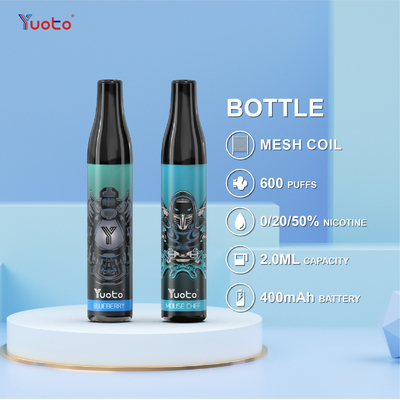 Μπουκάλι Max, μάνδρα Yuoto γεύσεων πάγου σταφυλιών Vape νέου τύπου 600 ριπών