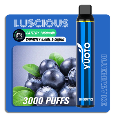 Μάνδρα Vape φραγμών ριπών γεύσης φρούτων ODM cOem, 8ml 3000 ριπή Yuoto νόστιμο μίας χρήσης Vape