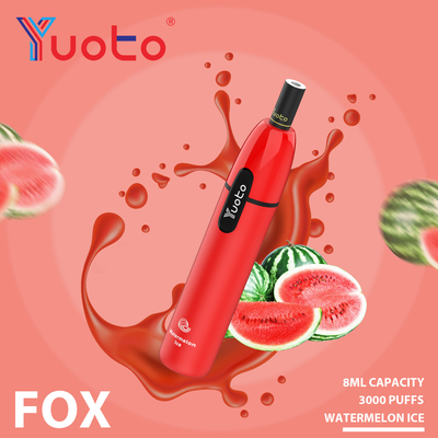 Αλεπού 3000 Vape Yuoto υλικό ε-τσιγάρο αργιλίου Alloy+PCTG τάσης παραγωγής ριπών