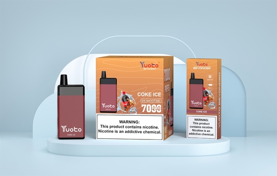 YUOTO Ξαναχρησιμοποιήσιμο Vape 7000 Puffs Vape τροφοδοτείται από αντίσταση περιστροφής 1,2ohm