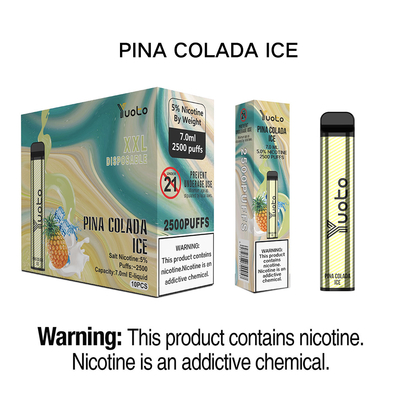 1200mAh χωρητικότητα μπαταρίας 2500 Puffs Vaping συσκευή για OEM / ODM αγορά