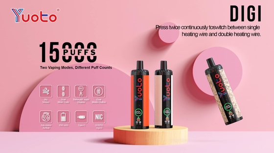 Εναφορικά ατμοσφαιρικά πλαστικά AL 850mAh 15000 πνίξεις Ρυθμίσιμη ροή αέρα 23 γεύσεις DualMesh Coil