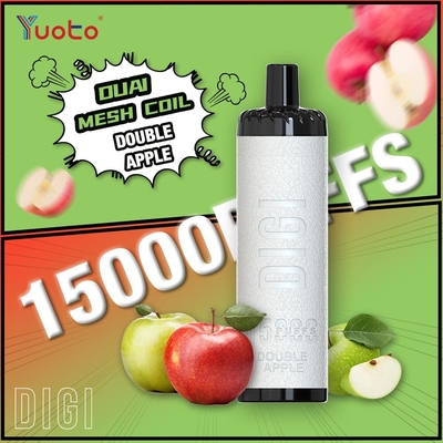 Εναφορικά ατμοσφαιρικά πλαστικά AL 850mAh 15000 πνίξεις Ρυθμίσιμη ροή αέρα 23 γεύσεις DualMesh Coil