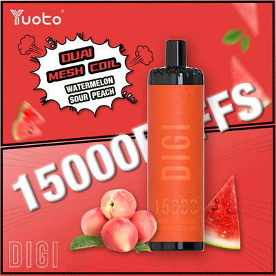 Ρυθμίσιμη ροή αέρα YUOTO 15000 Puffs Ξαναχρησιμοποιήσιμο βέϊπ με DualMesh Coil 850mAh μπαταρία 23 γεύσεις