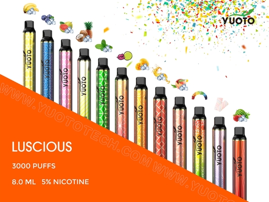Μίας χρήσης νόστιμο ε vape τσιγάρο Yuoto vape 3000 ριπή πούρων λοβών 1350mAh μανδρών vapes 8ml shisha ριπών