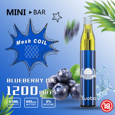 4ml υγρό 1200 σπείρα 16 Ε πλέγματος Vape ριπών γεύσεις με τη νικοτίνη 5%