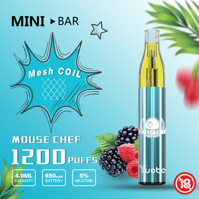 11 μικτός μίνι φραγμός Yuoto μίας χρήσης Vape 1200puff γεύσης φρούτων