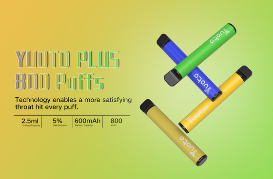 7W-12W μίας χρήσης Ε Cig Vape 100% αρχικό Yuoto συν 800 τη ριπή 3.5V