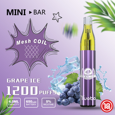 4ml υγρό 1200 σπείρα 16 Ε πλέγματος Vape ριπών γεύσεις με τη νικοτίνη 5%