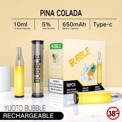 Η φυσαλίδα 4000puffs 650 Yuoto mah 10ml επανακαταλογηστέο πλέγμα vape yuoto μίας χρήσης κουλουριάζει μη οδηγημένη αποσύνδεση
