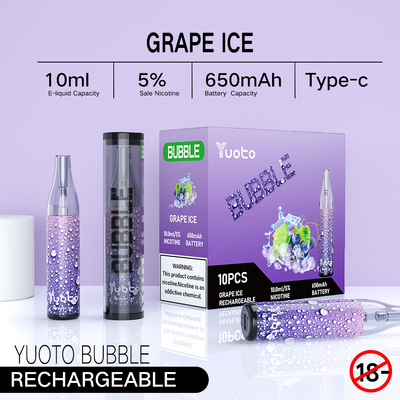 Η φυσαλίδα 4000puffs 650 Yuoto mah 10ml επανακαταλογηστέο πλέγμα vape yuoto μίας χρήσης κουλουριάζει μη οδηγημένη αποσύνδεση