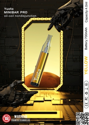 Yuoto minibar υγρό ξαναγεμισμάτων ε Vapes 4ml συνήθειας μίας χρήσης