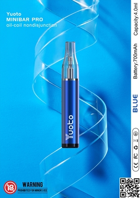 Yuoto minibar υγρό ξαναγεμισμάτων ε Vapes 4ml συνήθειας μίας χρήσης
