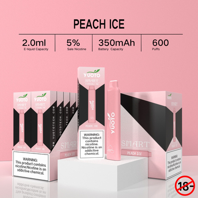 1pack/23g Yuoto 600 ριπές Vape 12 ρόδινος πάγος συστημάτων λοβών γεύσεων μίας χρήσης