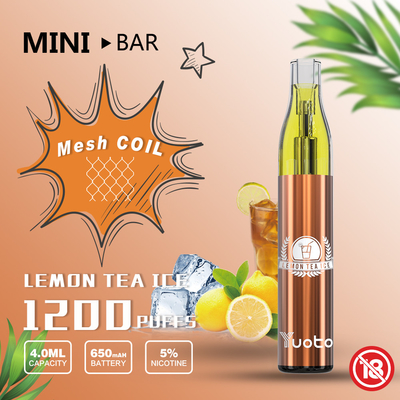 MiniBar 1200 μίας χρήσης Vape 15flavor ριπών μπαταρία 650mAh ε-χυμού 4.0ml Yuoto