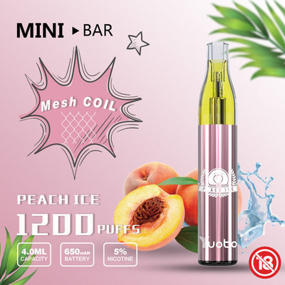 MiniBar 1200 μίας χρήσης Vape 15flavor ριπών μπαταρία 650mAh ε-χυμού 4.0ml Yuoto